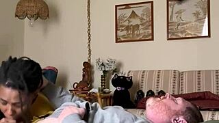 yo, this ebony amateur craves sucking cock in bedroom