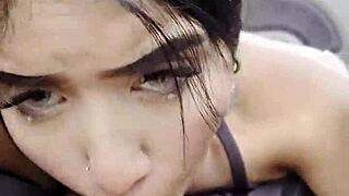 Crazy Latina Student Does Something Wild While Driving