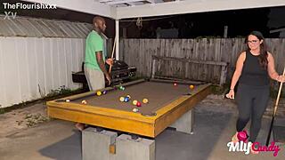 milfcandy samantha loses pool bet and takes bbc