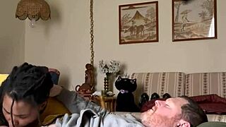 yo, this ebony amateur craves sucking cock in bedroom