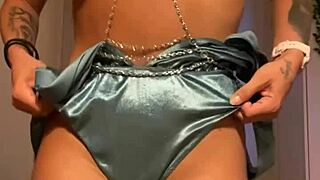 Horny tattooed brunette squirts hard with dildo 😍 orgasm vibes!