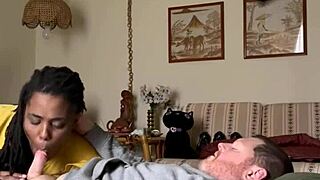 yo, this ebony amateur craves sucking cock in bedroom