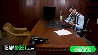 flexible blonde girl earns scholarship with blowjob and doggystyle