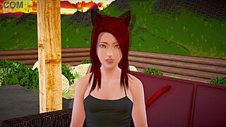 my new family 475 - that teen brunette with big tits playing games and getting her ass fucked