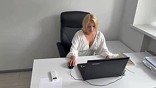 Office Secretary Masturbates To Porn At Her Workplace After A Long Day