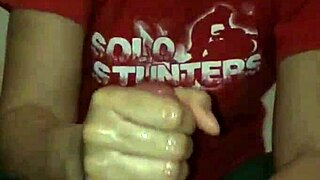 Big cock strokes huge load