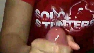 Big cock strokes huge load