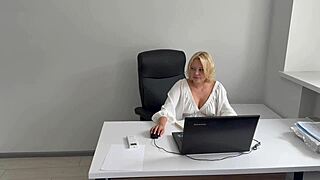 Office Secretary Masturbates To Porn At Her Workplace After A Long Day