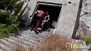 Hot Punk Slut Feels Intense Pleasure In Outdoor Threesome