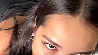 Cute Girlfriend Gives Sloppy Deepthroat To Big Cock