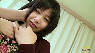 fat asian brunette’s hairy bush gets her wet pussy slammed hard