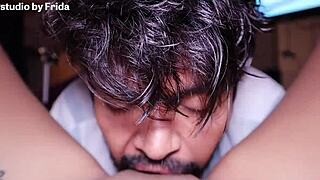 i give oral to sexy mexican frida, she cums hard