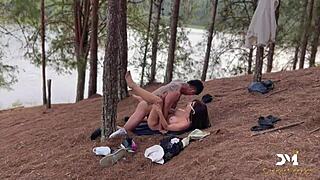 Danner mendez fucks skinny stranger alicia trece in the woods