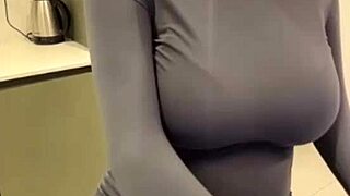 Jerking Off On Stepmom's Big Milky Tits