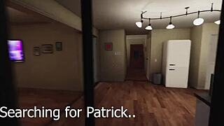 Girl pegs guy at house party.