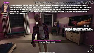 Girl pegs guy at house party.