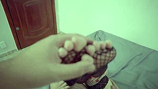 double cumshot in footjob with fat cock