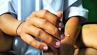 Indo Teen Girl Learns Intense Handjob Skills Outdoors with Friend