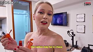 Larissa and Natasha in threesome behind scenes