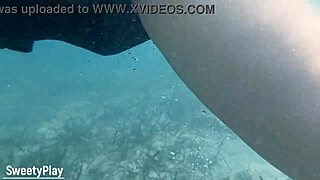 Mature housewife feels underwater creampie after pussy cum