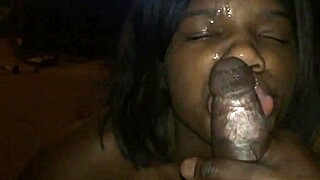 freak ebony facial with big black cock spitting cum and sloppy monster cock action