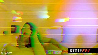 Beautiful Brazilian chick feels aroused dancing and deep-throating big cock.