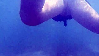 Mature housewife feels underwater creampie after pussy cum