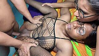 Uttaran20 - Ffm Milf Step Mom Devours Double Cum From Squirting Pussy In Intense 3some