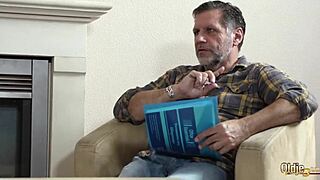 young teens enjoy a threesome with an older man, taking his cum