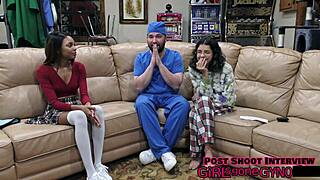 Solana's first gynecological exam behind the scenes