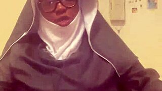 Nun Hazelnut enjoys a treat on this Halloween night with spooky fun