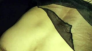 behind the scenes, milf in lingerie and stockings gets filmed at home