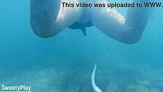 Mature housewife feels underwater creampie after pussy cum