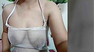 i love juliana's hairy big nipples as she touches her natural tits