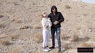 A curvy slut with big tits swears dirty in english during a hard anal