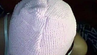 Whoa, this masked baddie is deepthroating that huge BBC in curly lingerie 😈 next door style.