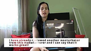 mistres anna unpacked the masturbrator and milked the slave. sexy hommade close up orgsm.