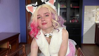 Skinny Cosplay Babe Solo Masturbation