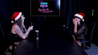 Stellar Blue Enjoys Christmas Ballbusting And Virginity Loss In Bisexual Swingers Group