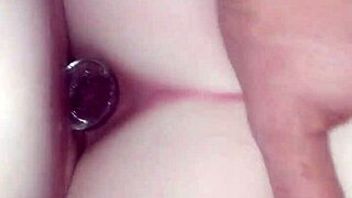 my tight gf tries new toy then gets fucked doggy with big cock