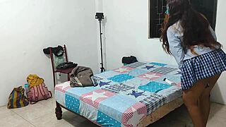 intriguing contrast between young student and experienced whore at 18