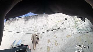 cop's wife gets revenge by getting her ass fucked on camera.