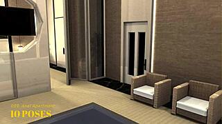 In the IMVU Black Market Room 059, the Slut Gets Anal Sex in the Apartment