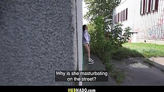 Latina with Big Tits in Public Masturbation Scene