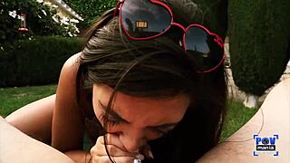 Pov Insatiable Social Star Frida Sante Milks A Pecker In The Backyard