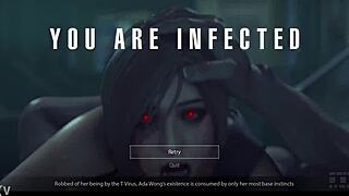 Ada Zombie riding monster cock in Asian fucking scene.