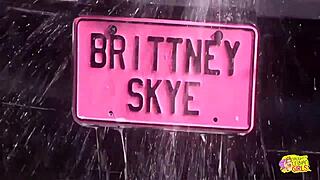 Blonde Lesbians Seductively Wash Car Then Engage In Outdoor Threesome With Strapons