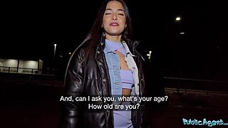 Public Agent Nuria Millan Cheats With Big Dick Blowjob