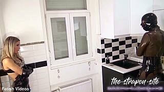 Caught in kitchen, fucked by mistress tatjana