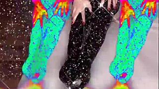 She sings the second version of 'I Am Bitch' with domination and fetish elements